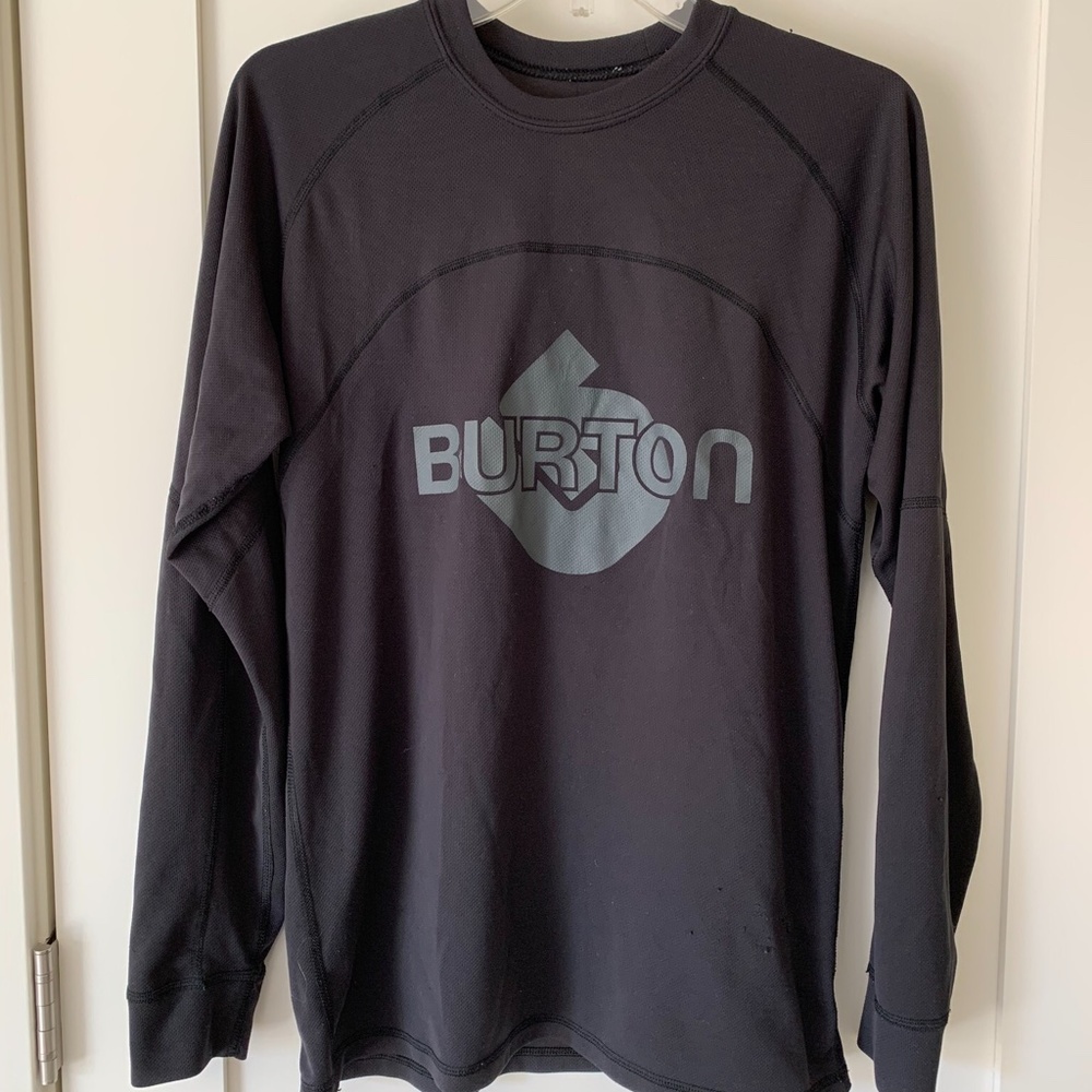 BURTON MEN’S LONG SLEEVE CREWNECK SHIRT BLACK SIZE S
